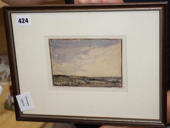 George Graham (1881-1949), watercolour, Wensleydale Moor, not signed, 10.5 x 15cm